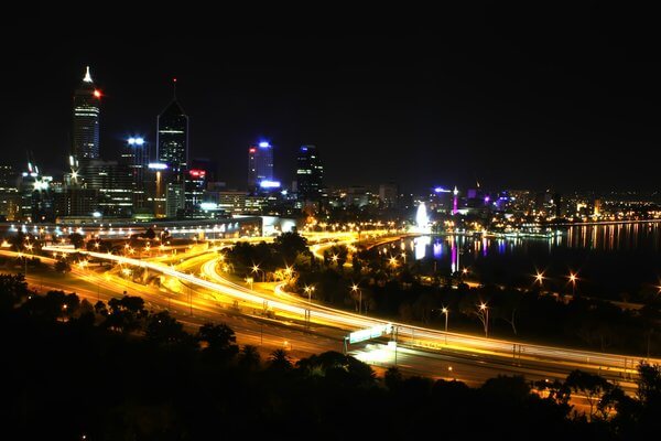 Why is Perth not the state capital of Australia? Check out this Perth City Skyline at Night in Western Australia
