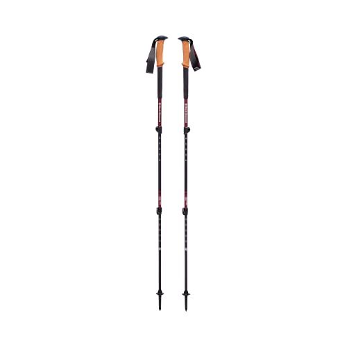 BLACK DIAMOND Womens Trail Cork Trekking Poles, Pair of 2 Lightweight Collapsible Aluminum Hiking Sticks with Cork Grips for Backpacking, Walking, Camping, Mountaineering, Cherrywood