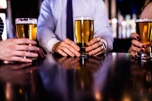 Group of friends enjoying beer