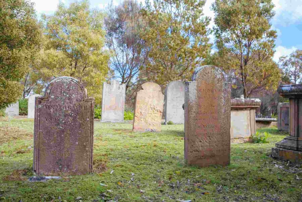Isle of the Dead Cemetery at Port Arthur in Tasmania, Australi