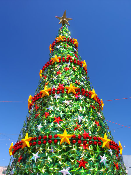 Beautiful Christmas in Australia Tree Decoration in the city of Melbourne Australia.