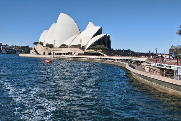 The view of the opera house and the sea