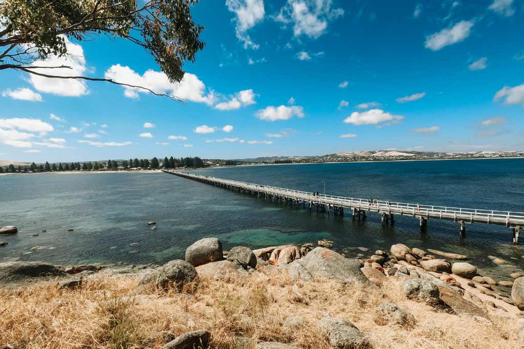 The causeway from Victor Harbor to Granite Island